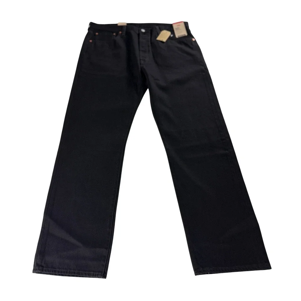 Levi's‎ 501 Original Jeans Mens 38x32 Black Button Fly Straight Leg NWT